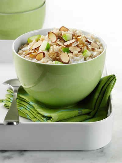 Green bowl full of healthy food