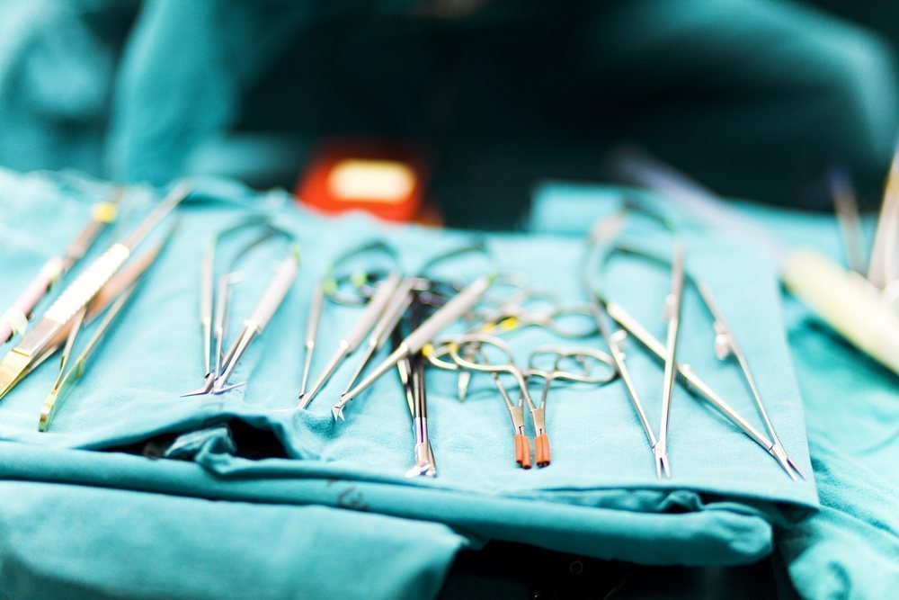 Surgical equipment layed out