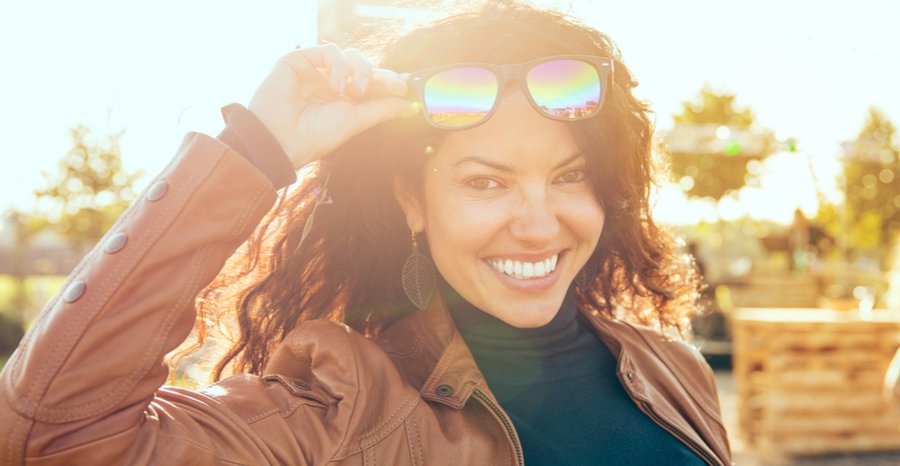 Beautiful female patient model smiling