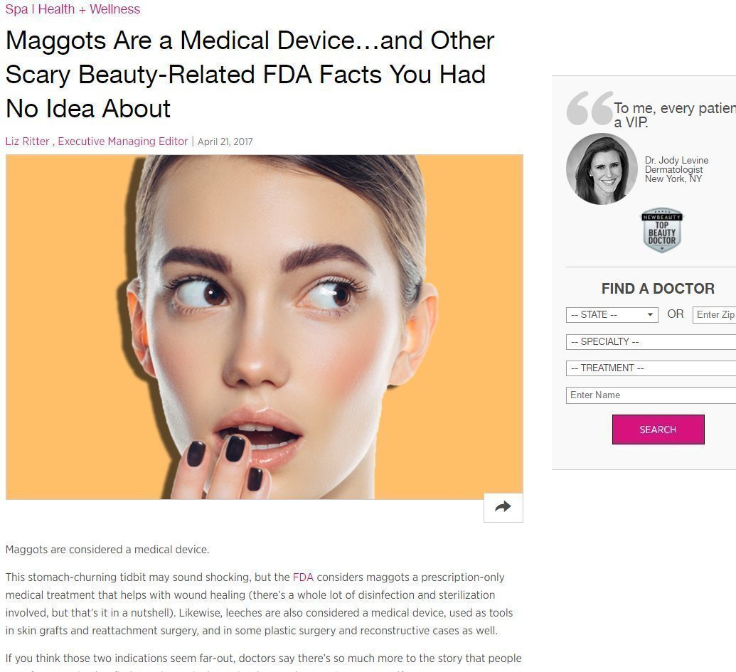 Maggots Are a Medical Device…and Other Scary Beauty-Related FDA Facts You Had No Idea About